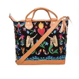 Stela 9 Sacred Heart Embroidered Weekender Tote